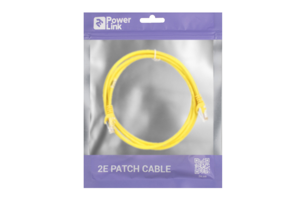 Патч-корд 2E САТ 5e, UTP, 1.50м, 26AWG, RJ45, 7/0.16, CCA, PVC, жовтий