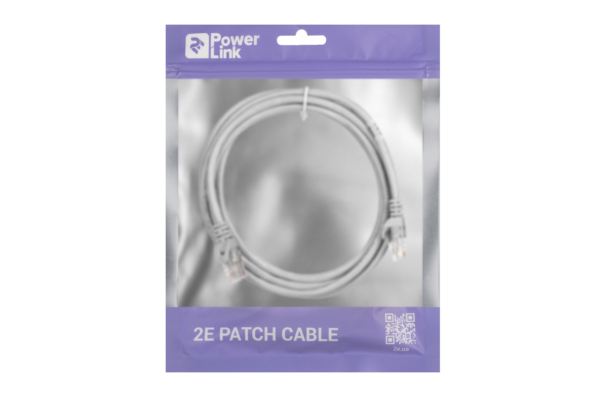 Патч-корд 2E САТ 5e, UTP, 2.20м, 26AWG, RJ45, 7/0.16, CCA, PVC, сірий