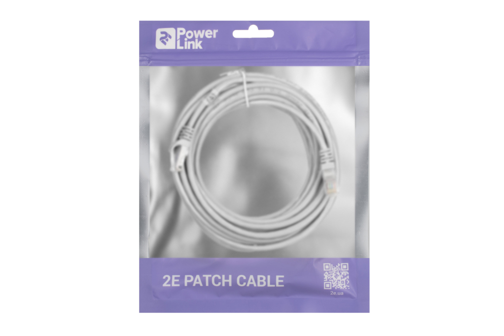 Patch Cable 2E Cat 5e,UTP,RJ45, 26AWG ,7/0.16 CCA, 6.00 m,PVC, Grey