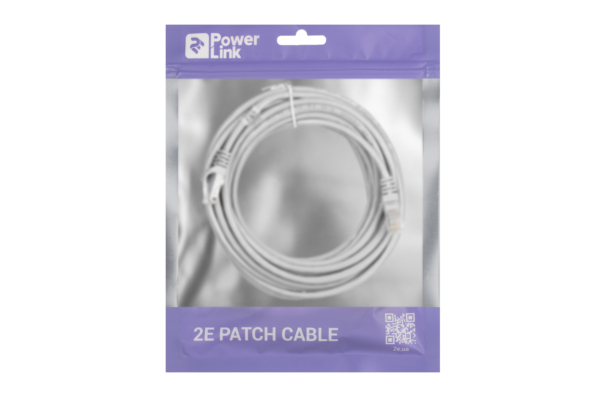 Патч-корд 2E САТ 5e, UTP, 6м, 26AWG, RJ45, 7/0.16, CCA, PVC, сірий