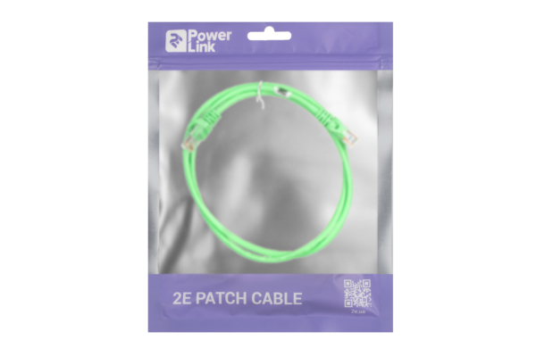 Patch Cable2E Cat 5e,UTP,RJ45, 26AWG ,7/0.16 Cu, 1.00 m,PVC, Green
