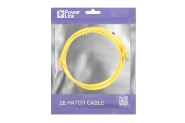 Патч-корд 2E САТ 5e, UTP, 1.50м, 26AWG, RJ45, 7/0.16, Cu, PVC, жовтий