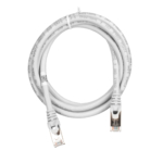 Patch Cable 2E Cat 6,Shielding S-FTP,metal foil pairs,braided cable,RJ45, 4X2 27AWG ,7/0.14 Cu, 1.50 m, PVC,Grey