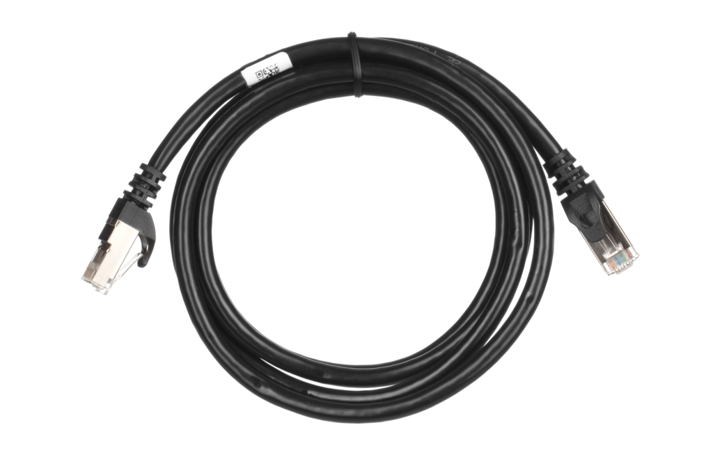 Patch Cable 2E Cat 6,Shielding S-FTP,metal foil pairs,braided cable,RJ45, 4X2 27AWG ,7/0.14 Cu, 1.50 m, PVC,Black