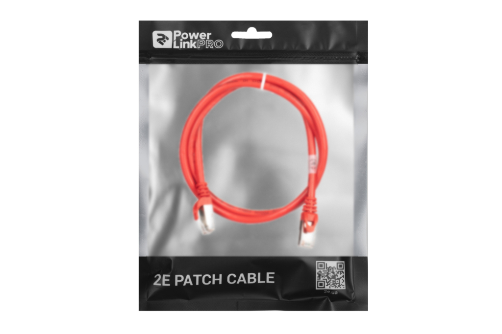 Патч-корд 2E САТ 6, S-FTP, 1м, 26AWG, RJ45, 7/0.16, Cu, PVC, червоний