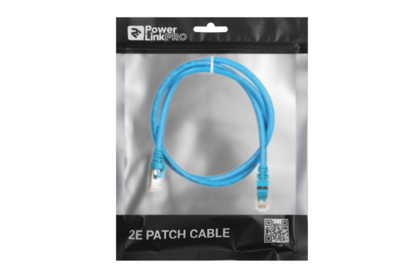 Патч-корд 2E САТ 6, S-FTP, 1м, 26AWG, RJ45, 7/0.16, Cu, PVC, синий