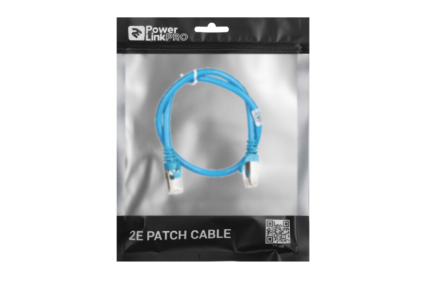 Патч-корд 2E САТ 6, S-FTP, 0.50м, 26AWG, RJ45, 7/0.16, Cu, PVC, синий