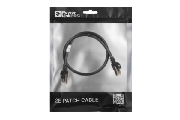 Патч-корд 2E САТ 6, S-FTP, 0.50м, 26AWG, RJ45, 7/0.16, Cu, PVC, черный