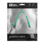 Patch Cable 2E Cat 6,Shielding S-FTP,metal foil pairs,braided cable,RJ45, 4X2 27AWG ,7/0.14 Cu, 0.20 m,PVC, Green