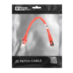 Patch Cable 2E Cat 6,Shielding S-FTP,metal foil pairs,braided cable,RJ45, 4X2 27AWG ,7/0.14 Cu, 0.20 m, PVC,Red