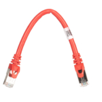 Patch Cable 2E Cat 6,Shielding S-FTP,metal foil pairs,braided cable,RJ45, 4X2 27AWG ,7/0.14 Cu, 0.20 m, PVC,Red