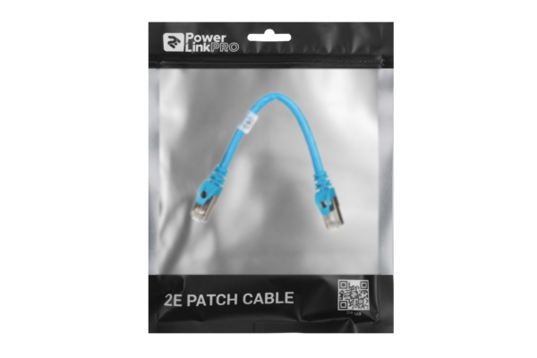Патч-корд 2E САТ 6, S-FTP, 0.20м, 26AWG, RJ45, 7/0.16, Cu, PVC, синий