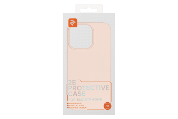 Чехол 2Е Basic для iPhone 13 Pro, Liquid Silicone, бежево-розовый