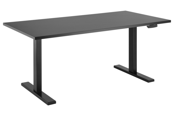 2E Computer table CE150B-MOTORIZED, height adjustment, electric motor 220V, 62/128×150х75cm, black