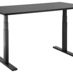 2E Computer table CE150B-MOTORIZED, height adjustment, electric motor 220V, 62/128×150х75cm, black