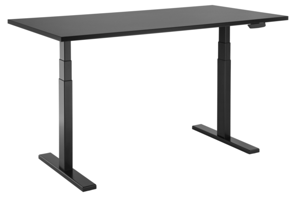 2E Computer table CE150B-MOTORIZED, height adjustment, electric motor 220V, 62/128×150х75cm, black