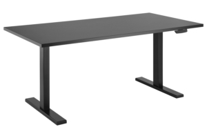 2E Computer table CE150B-MOTORIZED, height adjustment, electric motor 220V, 62/128×150х75cm, black