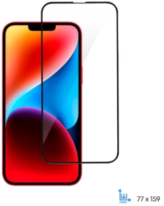 2E Protective glasses for iPhone 14 Plus, 2.5D FCFG, (1 Pack), black border