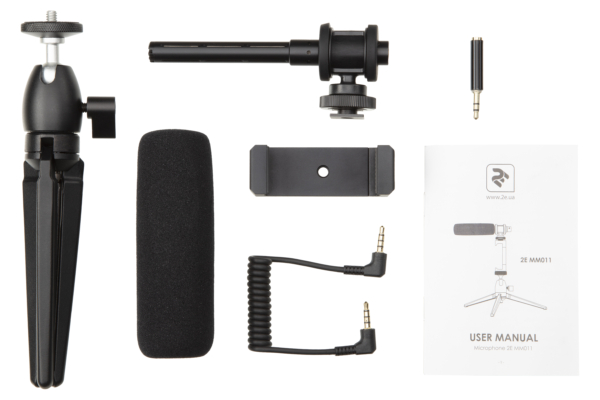 Микрофон с триподом для мобильных устройств 2Е AU-CM10S Vlog KIT, 3.5mm