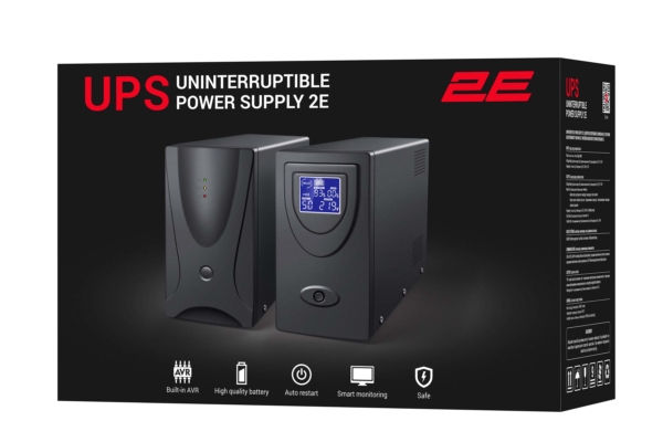 2E DD2000, 2000VA/1200W, LCD, USB, 2xSchuko