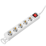 2E Power Strip 5хType F, 3х1.5mm2, 16A, 5m, white