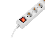 2E Power Strip 5хType F, 3х1.5mm2, 16A, 5m, white