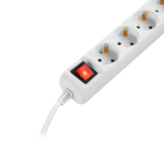 2E Power Strip 5хType F, 3х1.5mm2, 16A, 1.5m, white