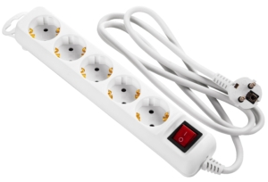 2E Power Strip 5хType F, 3х1.5mm2, 16A, 1.5m, white