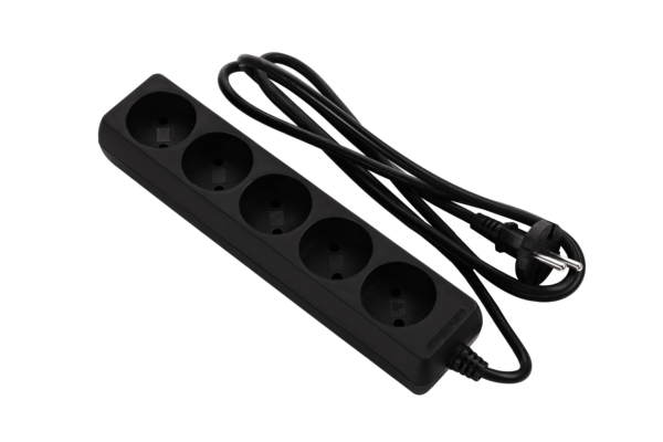 2E Power Strip 5хType C, 2х1mm2, 10A, 1.5m, black