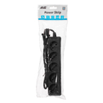 2E Power Strip 5хType C, 2х1mm2, 10A, 1.5m, black