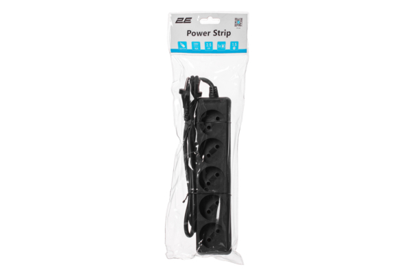2E Power Strip 5хType C, 2х1mm2, 10A, 1.5m, black