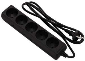 2E Power Strip 5хType C, 2х1mm2, 10A, 1.5m, black