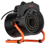 2E Industrial fan heater electric, Stainless, 2kW, 20m sq, 239m cubic/h, heating element – stainless steel, IPX4, black