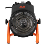 2E Industrial fan heater electric, Stainless, 2kW, 20m sq, 239m cubic/h, heating element – stainless steel, IPX4, black