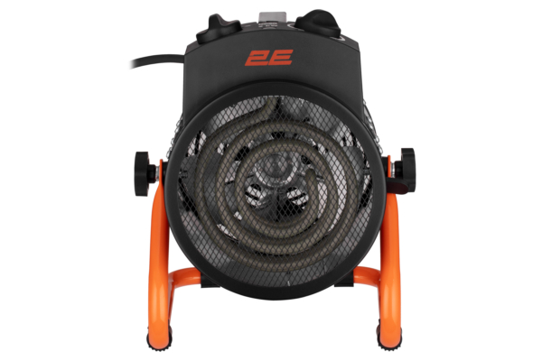 2E Industrial fan heater electric, Stainless, 2kW, 20m sq, 239m cubic/h, heating element – stainless steel, IPX4, black
