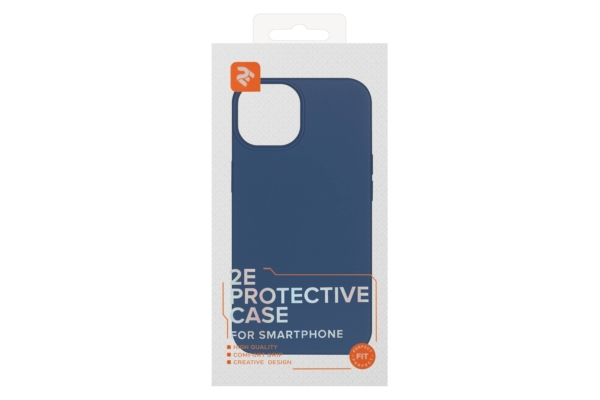 Чехол 2Е Basic для iPhone 14, Liquid Silicone, синий светлый