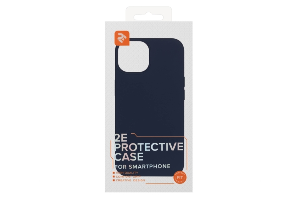 2Е Basic case for iPhone 14, Liquid Silicone, Midnight Blue