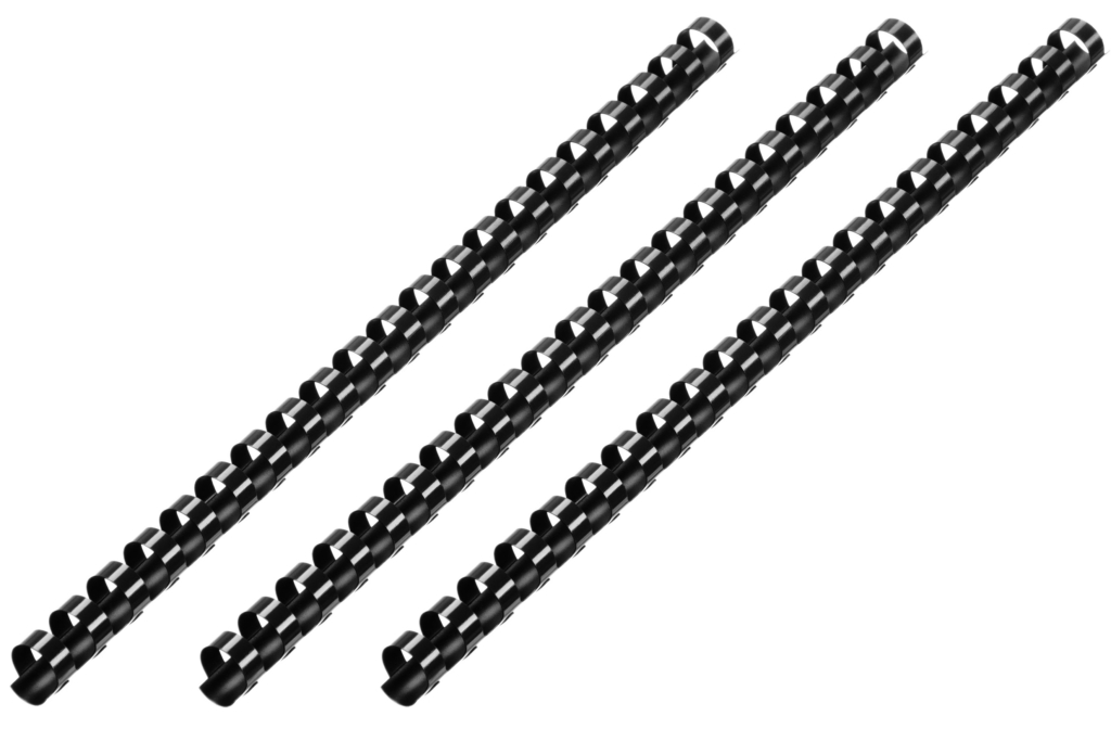 Plastic combs for the binder 16mm black 100pcs
