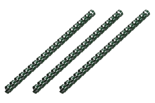 Plastic combs for the binder 22mm dark green 50pcs