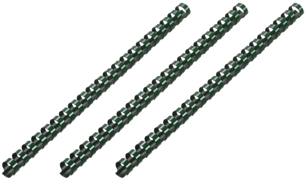 Plastic combs for the binder 22mm dark green 50pcs