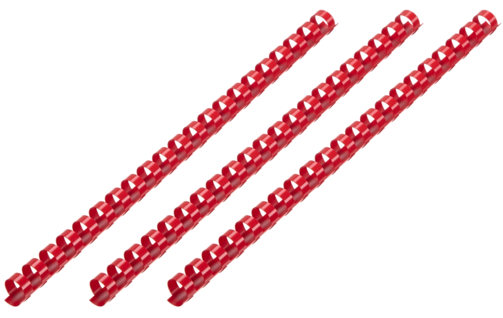 Plastic combs for the binder 25mm red 50pcs