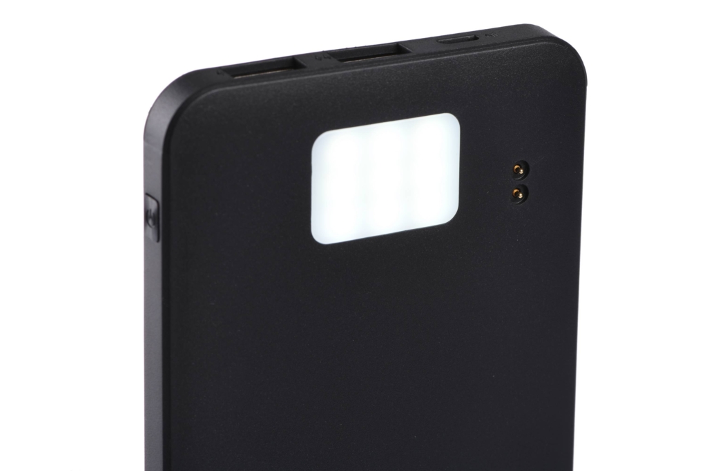 2E Акумулятор портативний літій-іонний Power Bank Solar 8000мА·год, вбудований LED-ліхтар, чорний