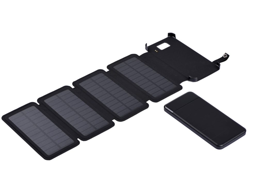 2E Акумулятор портативний літій-іонний Power Bank Solar 8000мА·год, вбудований LED-ліхтар, чорний