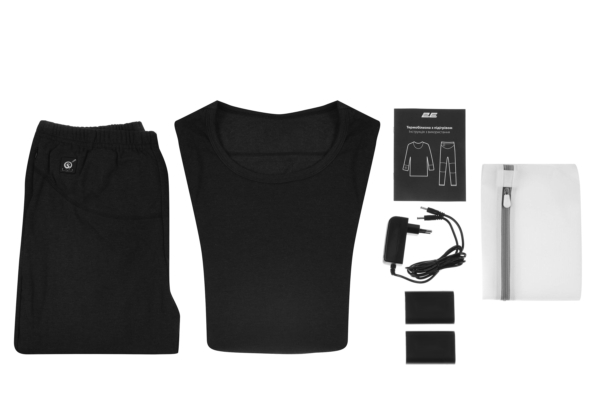2E Tactical Men’s Heated Thermal Underwear eFiber for Men Black, Size XXL