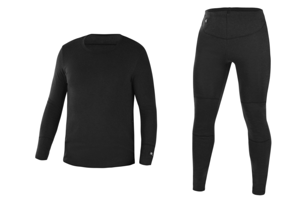 2E Tactical Men’s Heated Thermal Underwear eFiber for Men Black, Size XXL