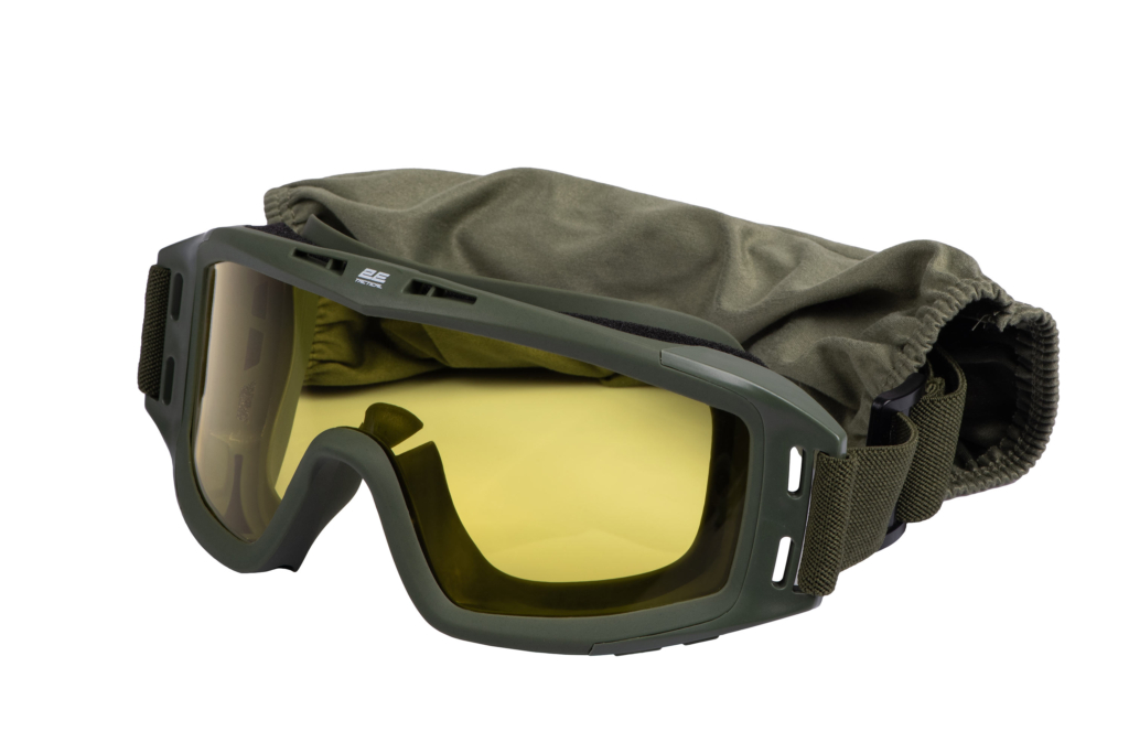 2E Tactical Маска тактична, захисна Hawk Army Green Anti-fog, сумка, 3 лінзи