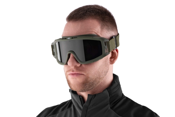 2E Tactical Маска тактическая, защитная Hawk Army Green Anti-fog, сумка, 3 линзы