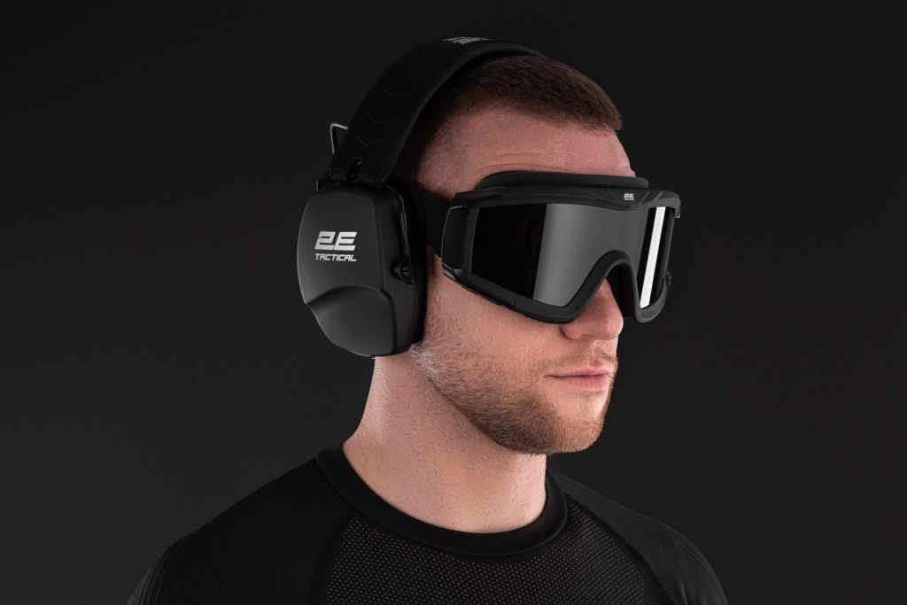 Тактические защитные наушники 2E Defence Black NRR: 25 dB, пассивные