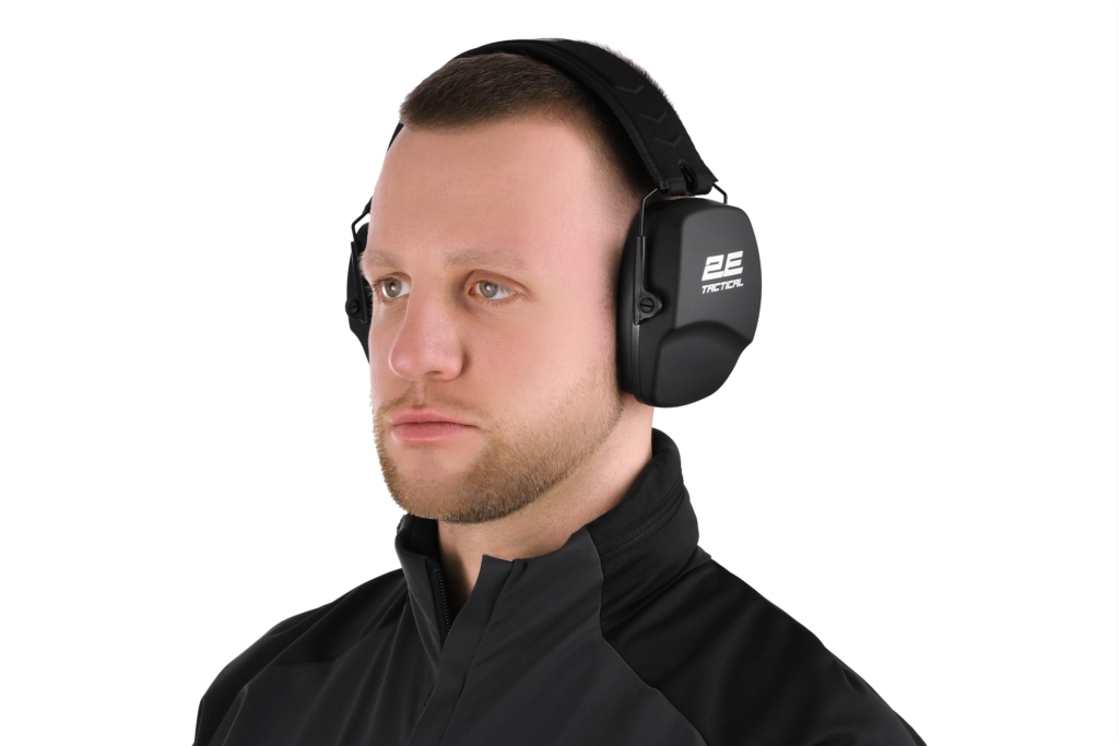 Тактические защитные наушники 2E Defence Black NRR: 25 dB, пассивные