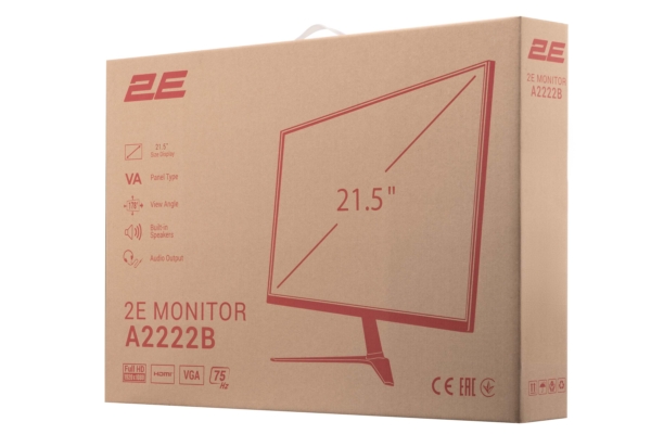 Монітор 2E 21.5″ A2222B D-Sub, HDMI, MM, VA, 75Hz